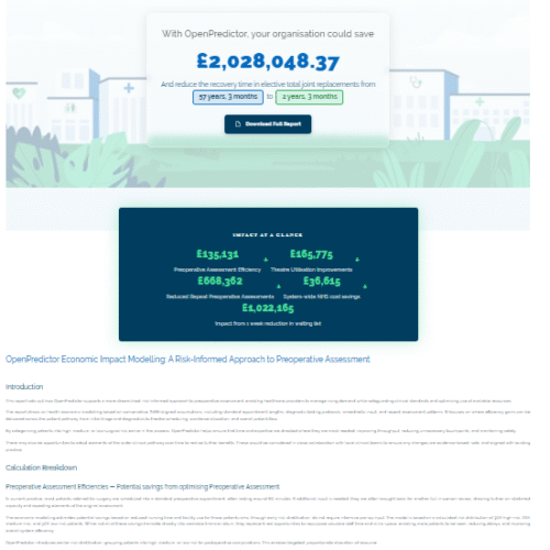 We are pleased to announce the launch of the OpenPredictor Health Economic Calculator. Image